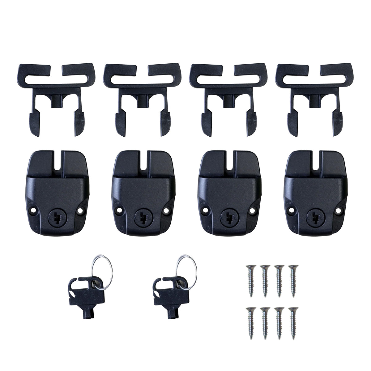 Hot Tub Cover Clips – 4 Sets Vervangende Clips Met Slot, Sleutel En Schroeven – Voor Bands Van 25-33 Mm Breed – Geschikt Voor Spa, Jacuzzi En Whirlpool