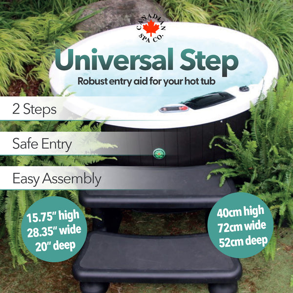 Classic Universal Black Spa Steps 28in (Fits both round and square spas)