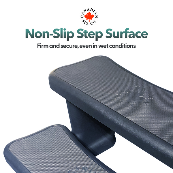 Classic Universal Black Spa Steps 28in (Fits both round and square spas)