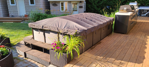 Rolling Spa Cover - 90 inch Spa - Brown