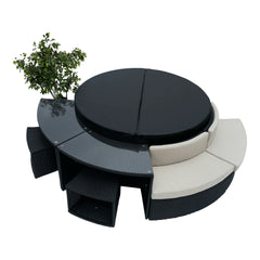 Glass Top Bar - Round Spa Surround Furniture