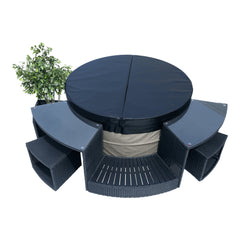 Glass Top Bar - Round Spa Surround Furniture